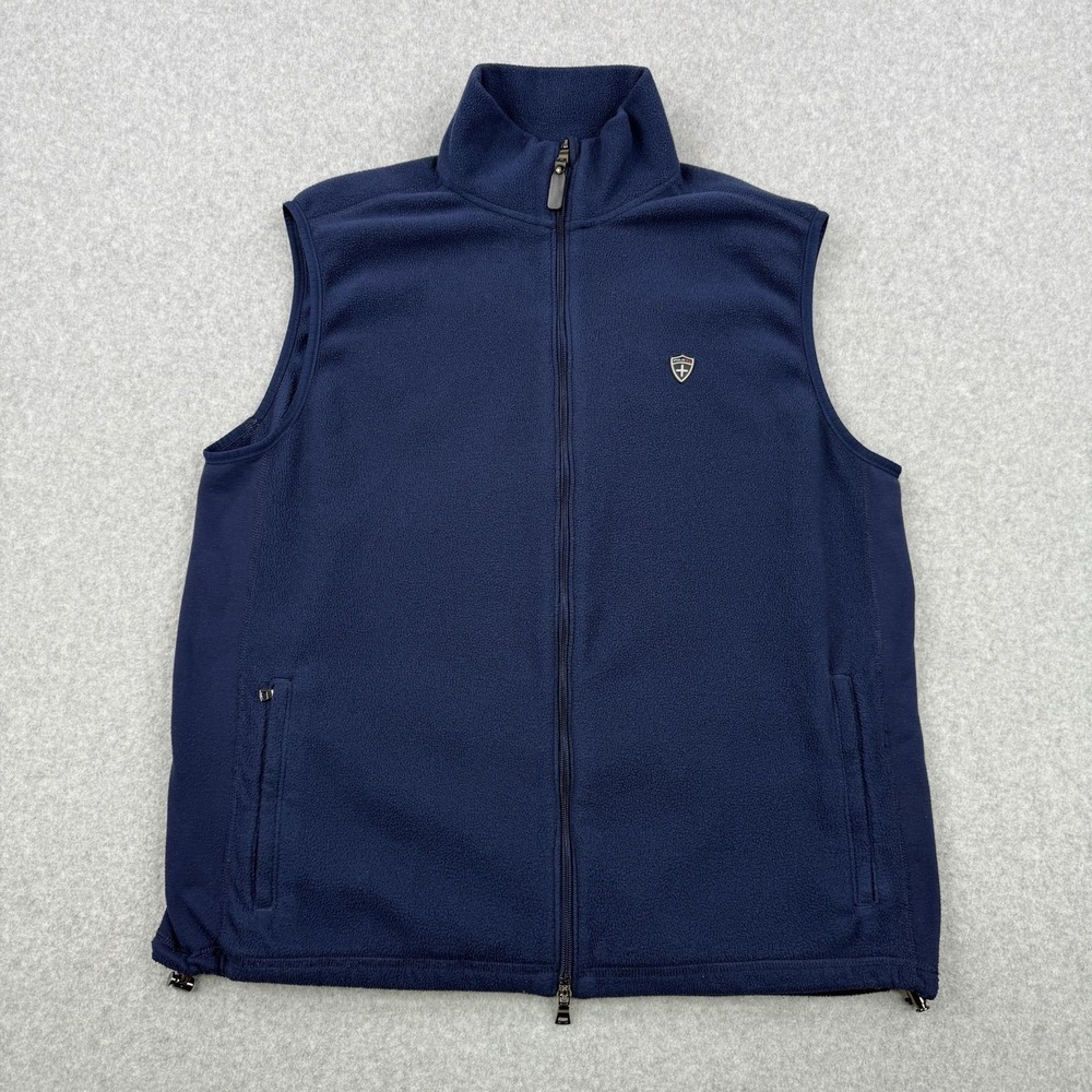 Vintage Polo Ralph Lauren Vest Mens Large Blue Fleece Full Zip 90s Sleeveless